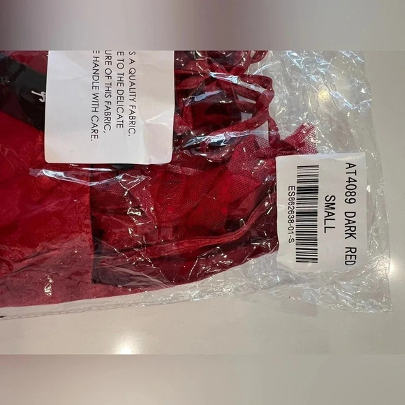 Lulus Red Floral Jacquard Satin Mesh Ruched Bodysuit - Picture 8 of 9